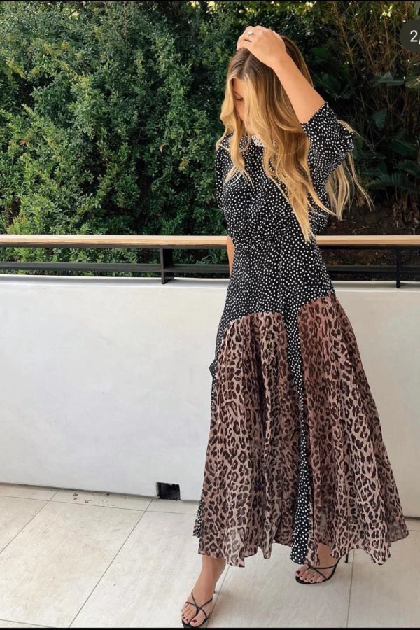 Meg Leopard Midi Dress by Rixo available for hire in Malvern, Victoria