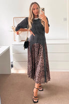 Meg Leopard Midi Dress by Rixo available for hire in Malvern, Victoria