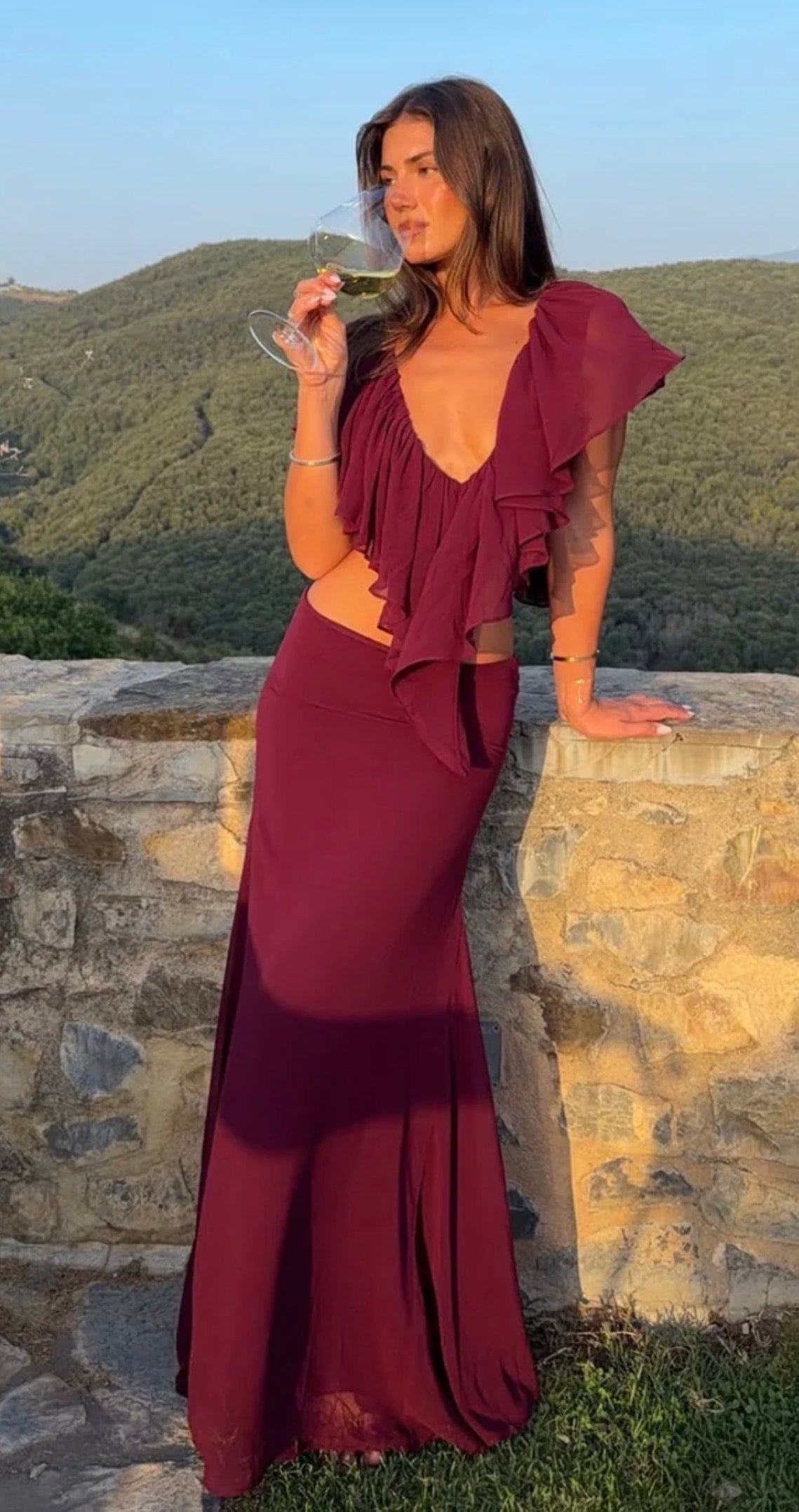 Clover top (xs) and skirt (s) set  by Ance Gria available for hire in Tanilba bay , NSW