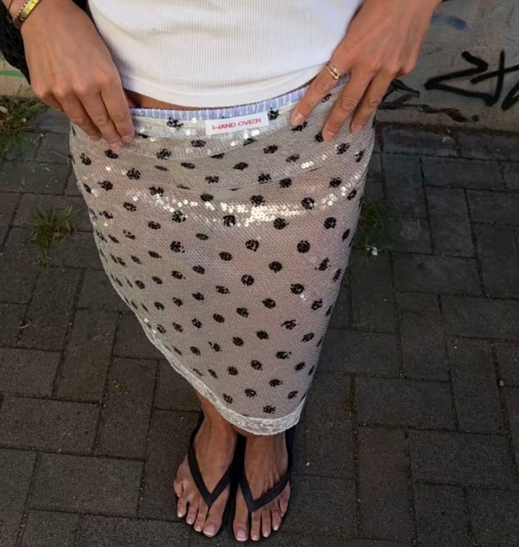 Leandro’s midi skirt  by Handover  available for hire in Tanilba bay , NSW
