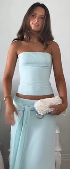 Charlotte corset top (M) maxi skirt (S) by Dear Frankie  available for hire in Tanilba bay , NSW