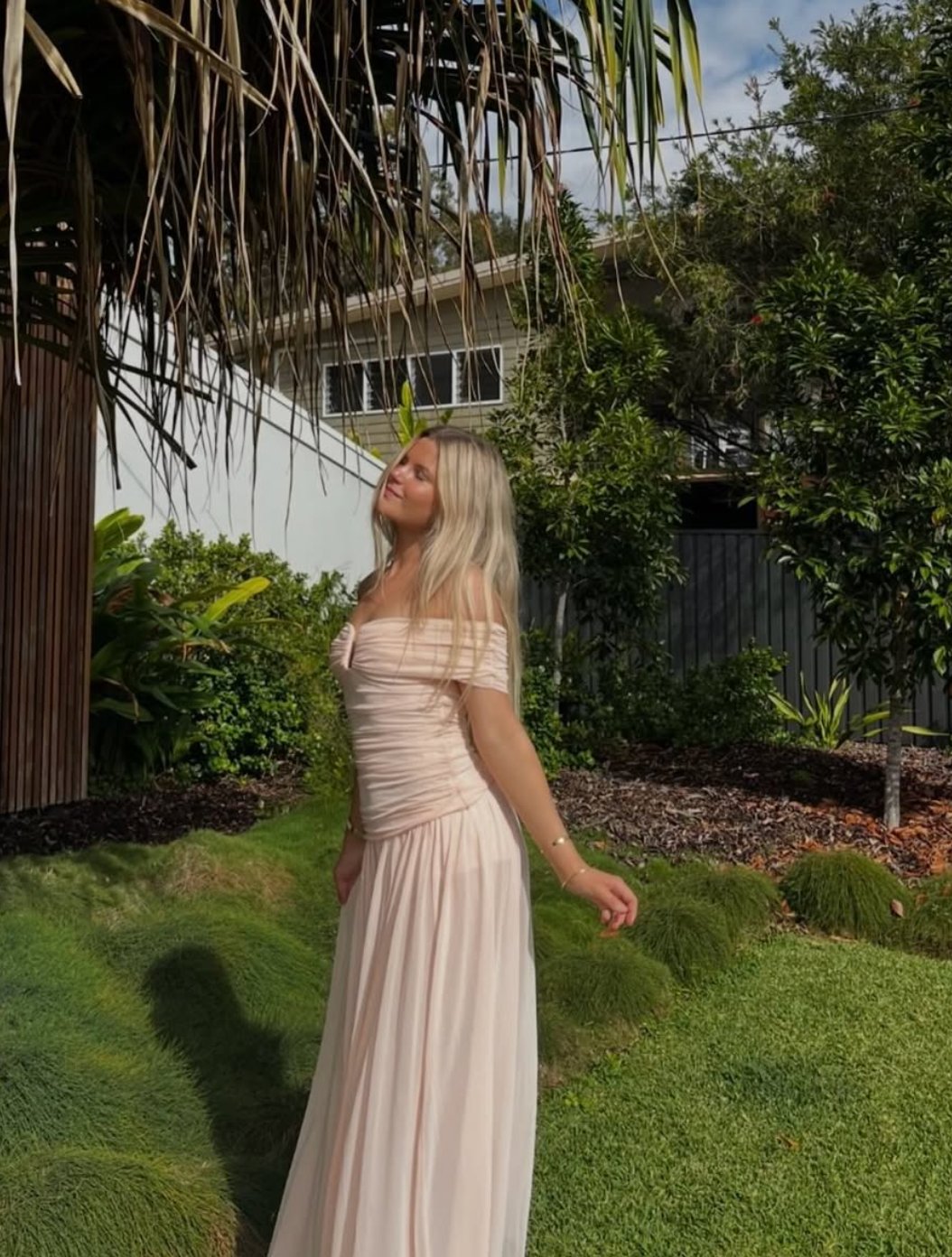 Camille off the shoulder set by Bec & Bridge available for hire in Australia