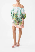 CAMILLA Arches of Amor Off Shoulder Puff Dress – Size M / AU 12 by Camilla available for hire in Dawesville, Western Australia