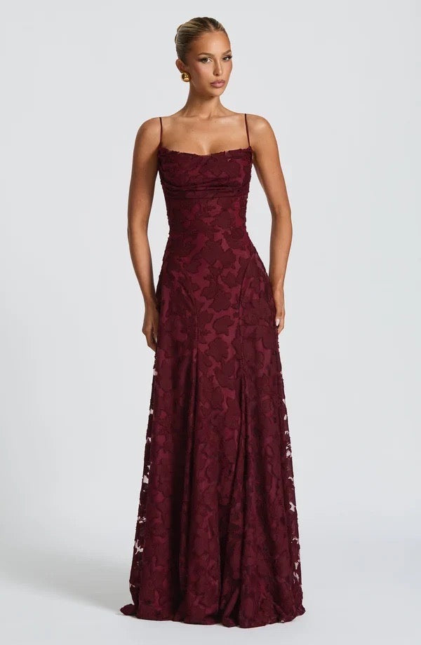 Babyboo Fashion Francis Maxi Dress Cherry Lacquer Size 8 by Babyboo available for hire in Ivanhoe, VIC