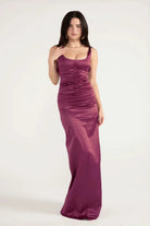 ANCE GRIA ATLEIN GOWN PLUM SIZE 6 8 10 by Ance Gria available for hire in Ivanhoe, VIC
