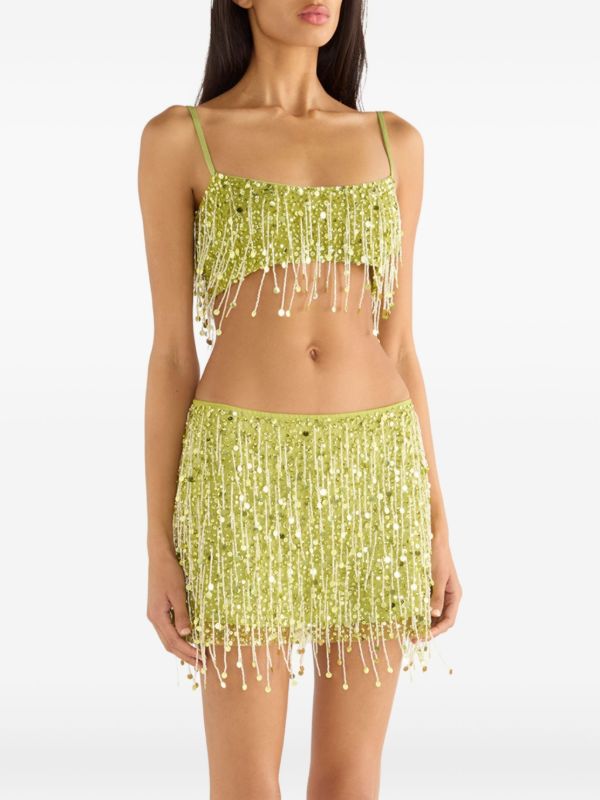 Yasmin Hand Beaded Bralette & Mini Skirt by Asta Resort available for hire in Australia