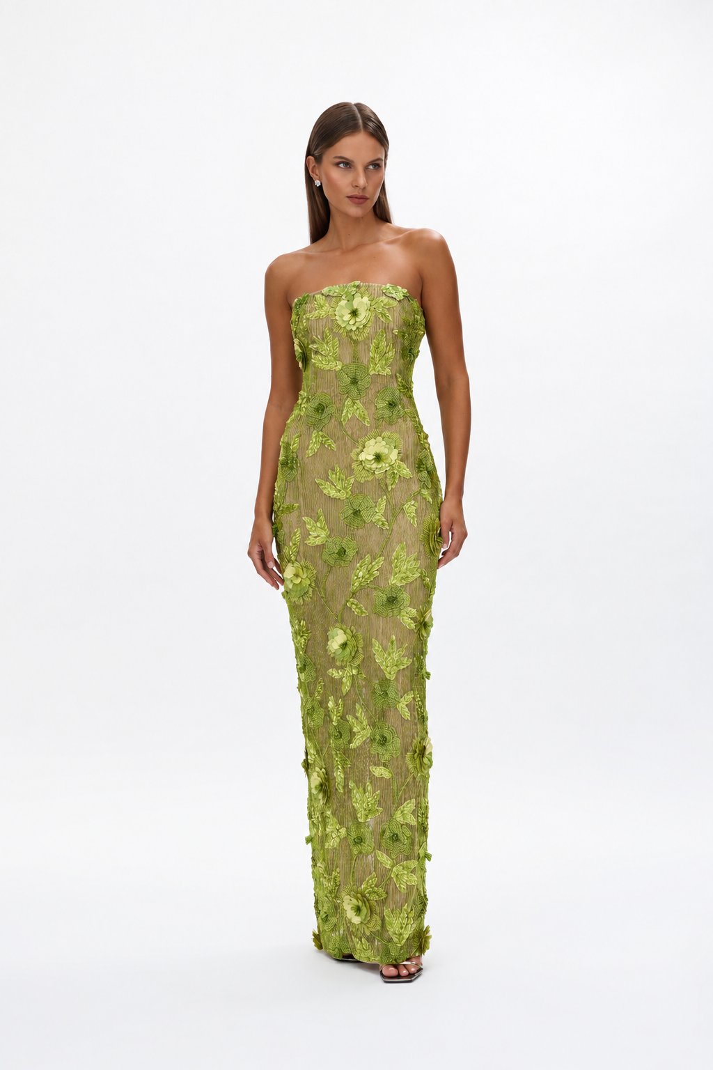 Pierre Gown Citrus Size 10 by Rachel Gilbert available for hire in Hampton East, VIC