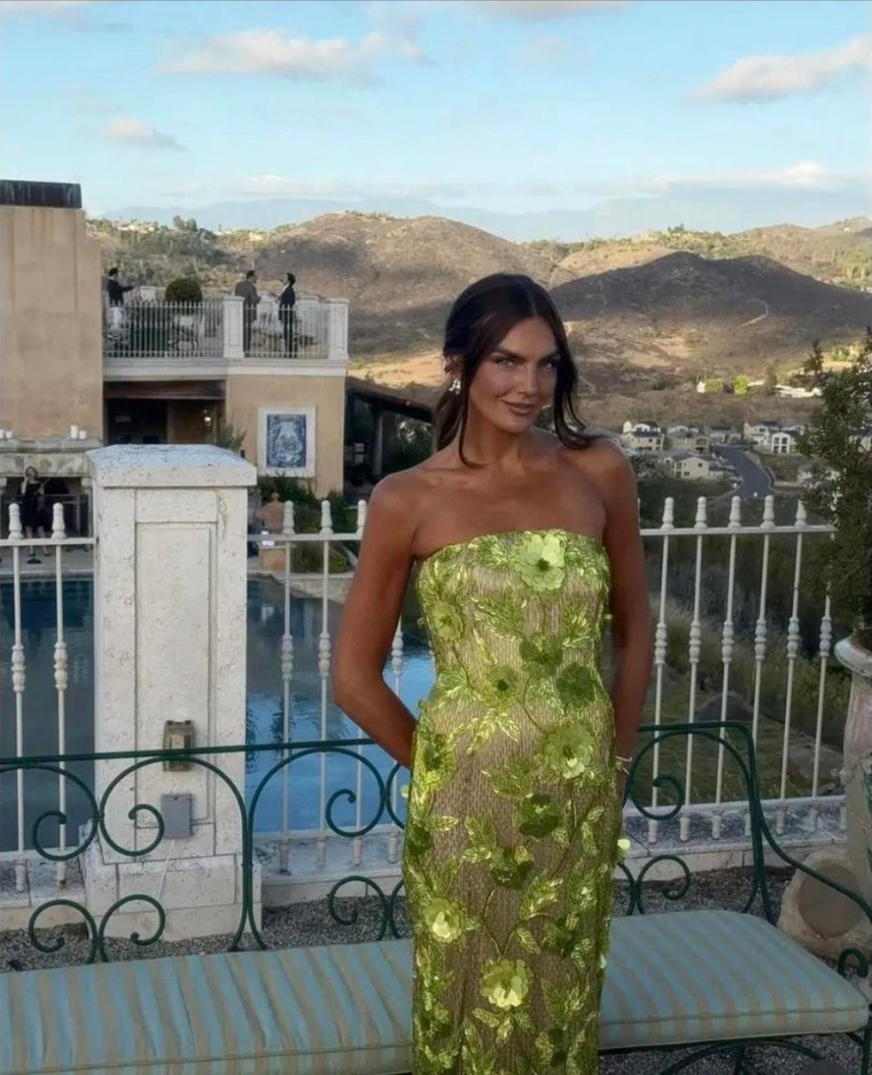 Pierre Gown Citrus Size 10 by Rachel Gilbert available for hire in Hampton East, VIC