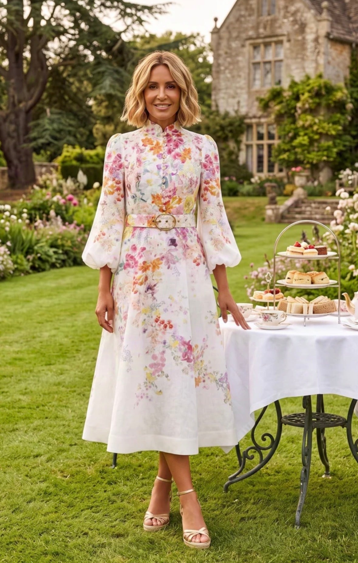 Zimmermann Natura Buttoned Midi dress by Zimmerman  available for hire in Glen Iris, Victoria