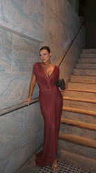 Leia Drape Maxi Dress  by Bec & Bridge available for hire in Bondi, NSW