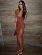 Leia Drape Maxi Dress  by Bec & Bridge available for hire in Bondi, NSW