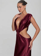 Vixen Maxi - Wine  by Cinzee available for hire in Bondi, NSW