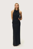 Ance Gria Jean Dress Black Size 8 by Ance Gria available for hire in Ivanhoe, VIC