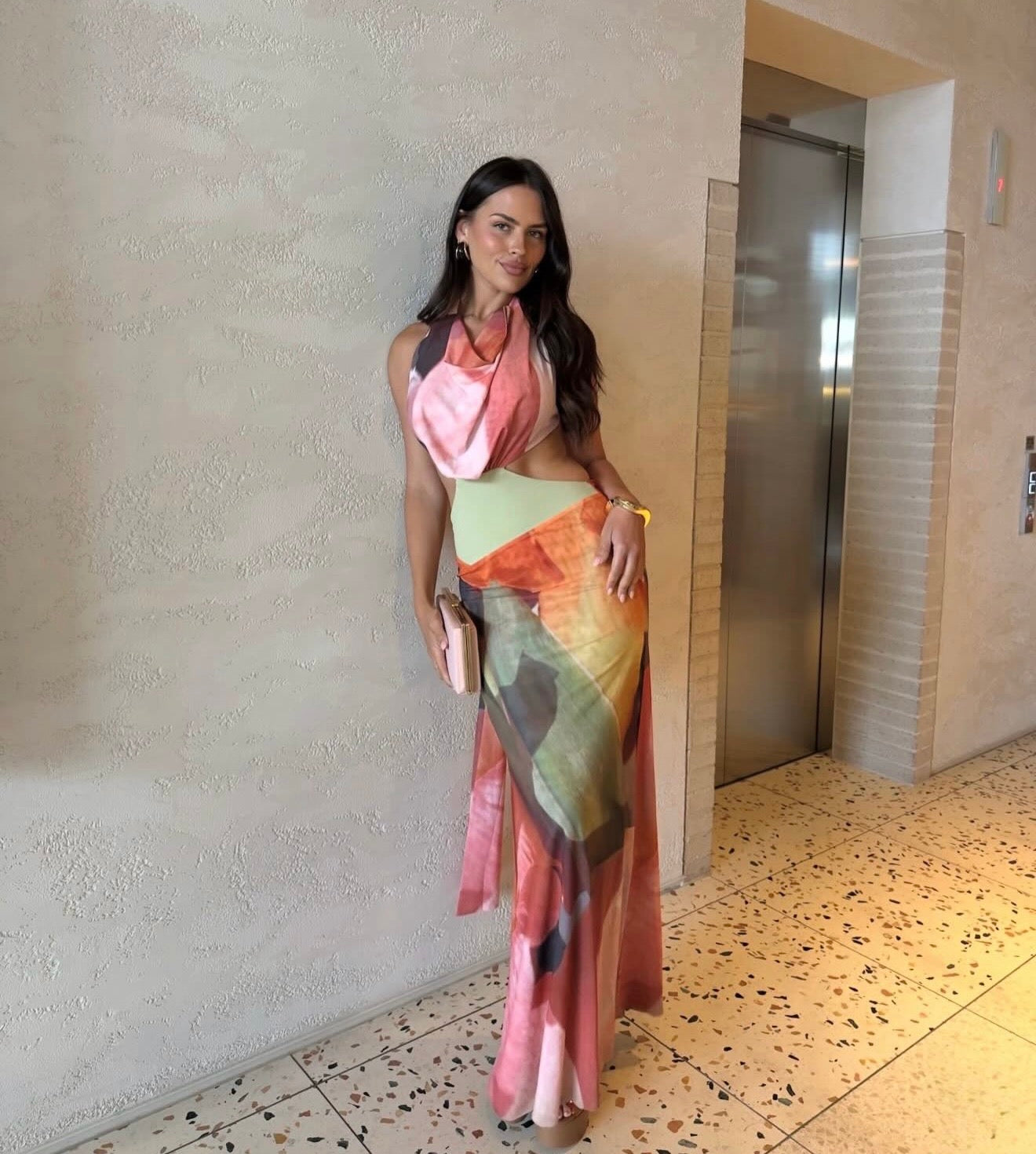 Mesh Floral Gown by Jefre Sei available for hire in Australia