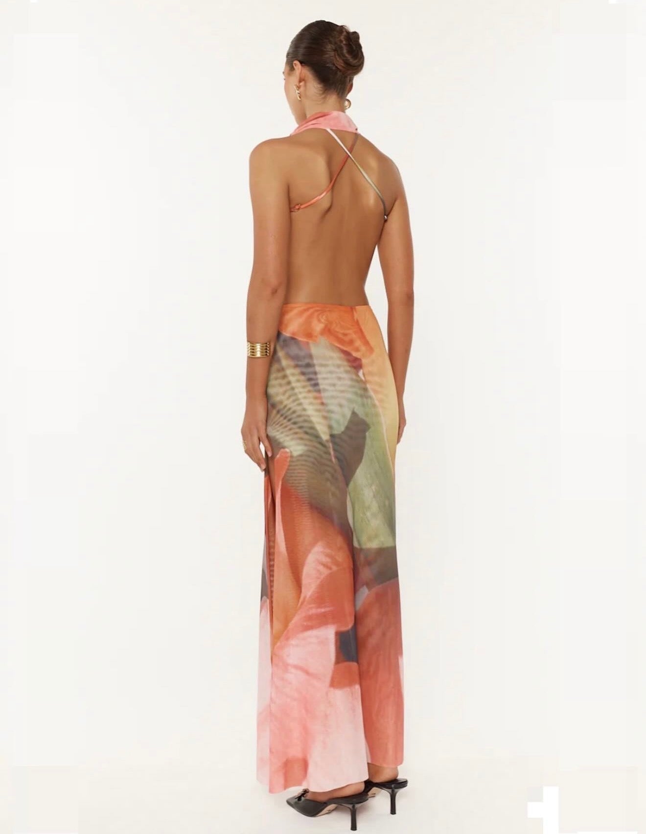 Mesh Floral Gown by Jefre Sei available for hire in Australia