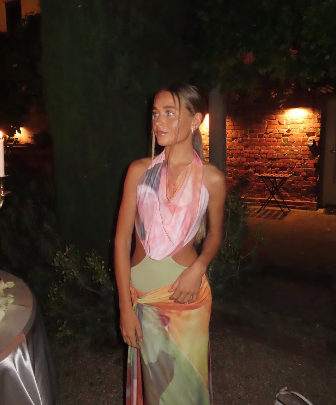 Mesh Floral Gown by Jefre Sei available for hire in Australia