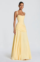 Sura Maxi Dress - Yellow by Babyboo available for hire in Australia