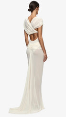 Leia Drape Gown by Bec & Bridge available for hire in Barrack Point, NSW