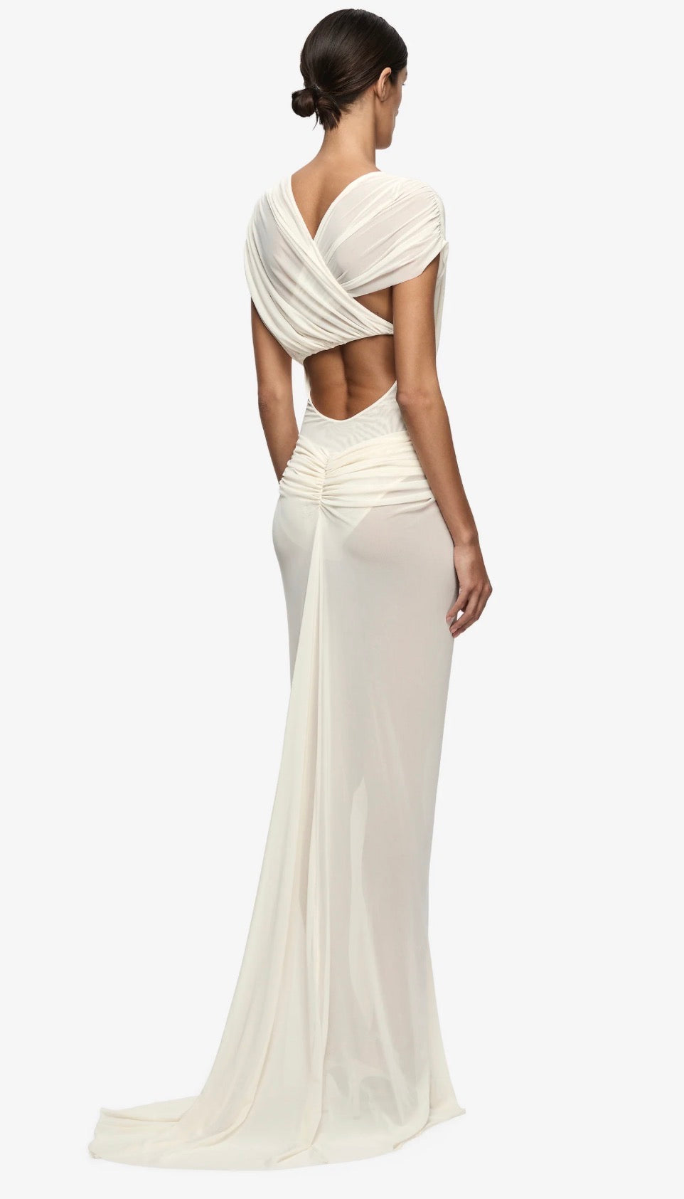 Leia Drape Gown by Bec & Bridge available for hire in Barrack Point, NSW
