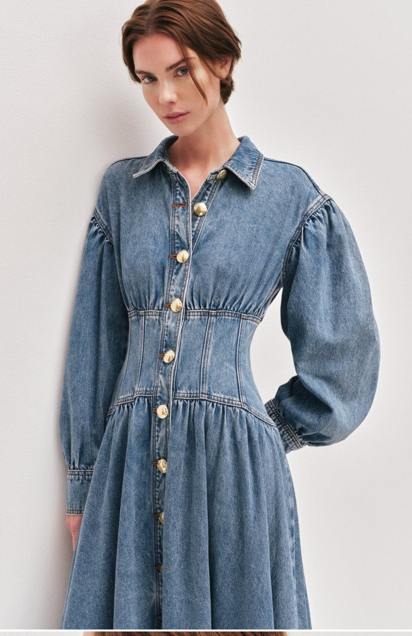 Lorraine Denim Dress by Aje available for hire in Australia