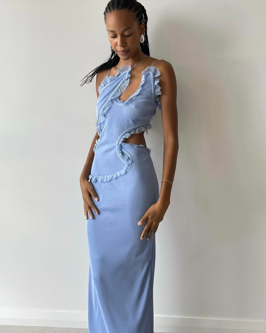 Christopher Esber Carina Interlinked Dress Blue by Christopher Esber available for hire in Hampton East, VIC