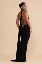 CONSTANTINA BACKLESS MAXI GOWN by Melani available for hire in Australia