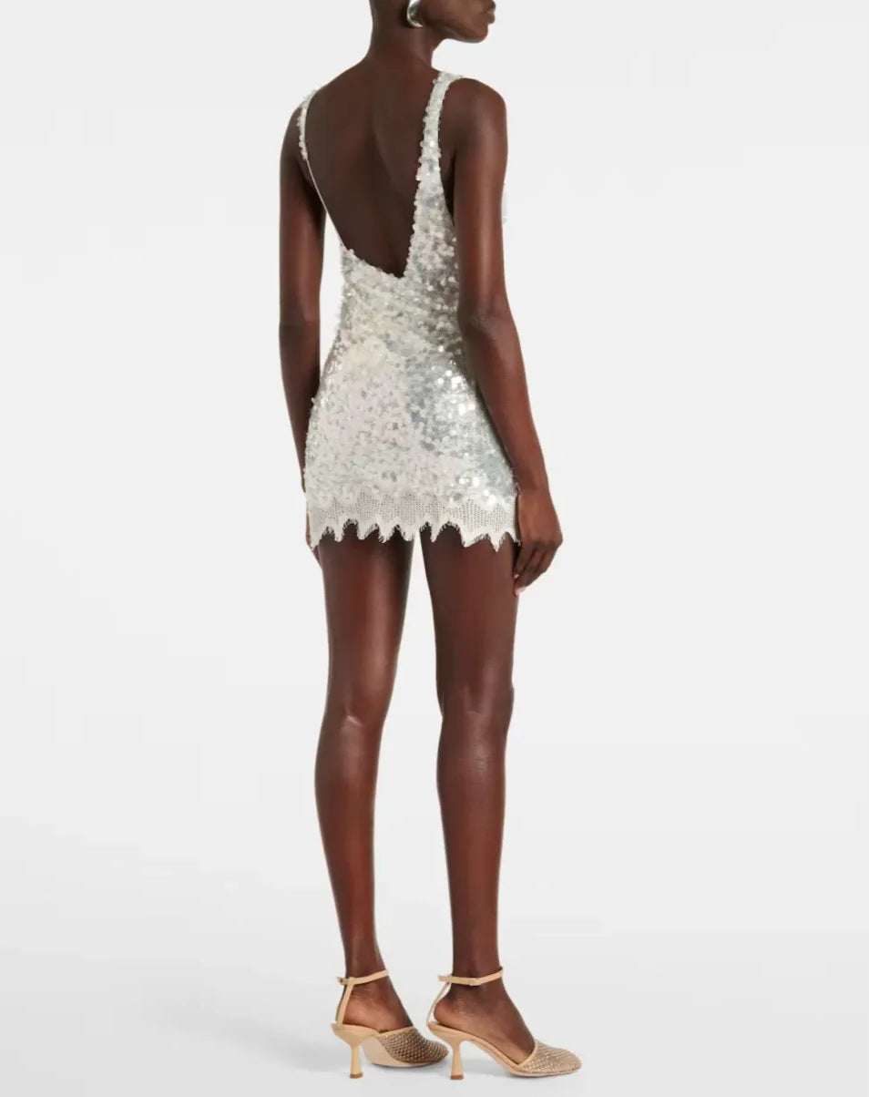 Opaline Sequin Mini Dress Size 10 by Christopher Esber available for hire in Hampton East, VIC