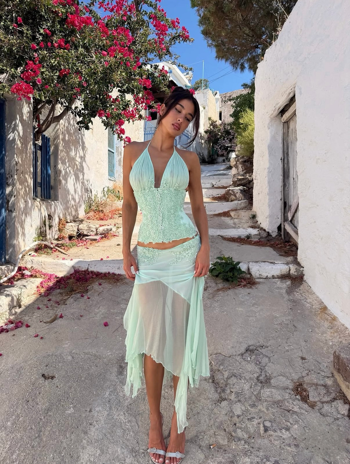 Rosabella in Mint  by Mali Marea available for hire in Sydney, NSW