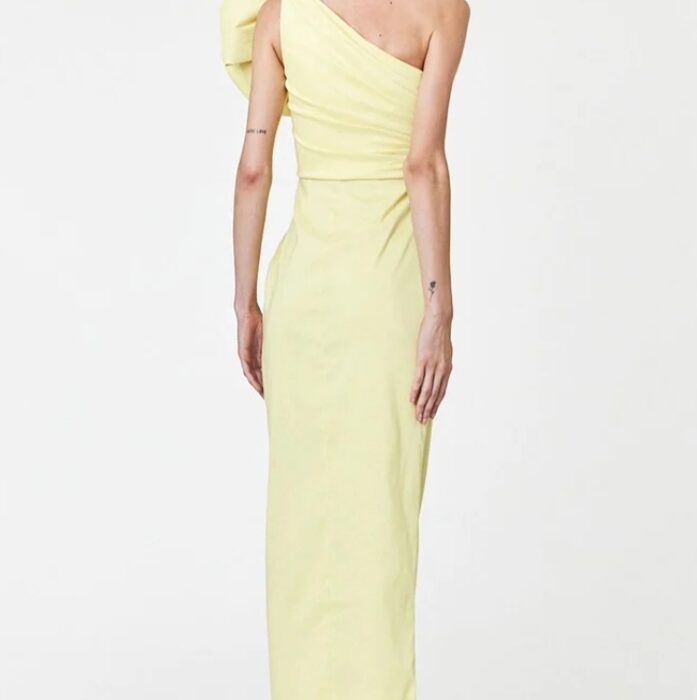 Rachel Gilbert Evana Gown Yellow Size 8 by Rachel Gilbert available for hire in Hampton East, VIC