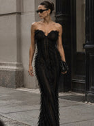 Jefre Sei Jasmine Gown Black  by Jefre Sei available for hire in Hampton East, VIC