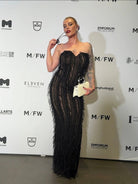 Jefre Sei Jasmine Gown Black  by Jefre Sei available for hire in Hampton East, VIC