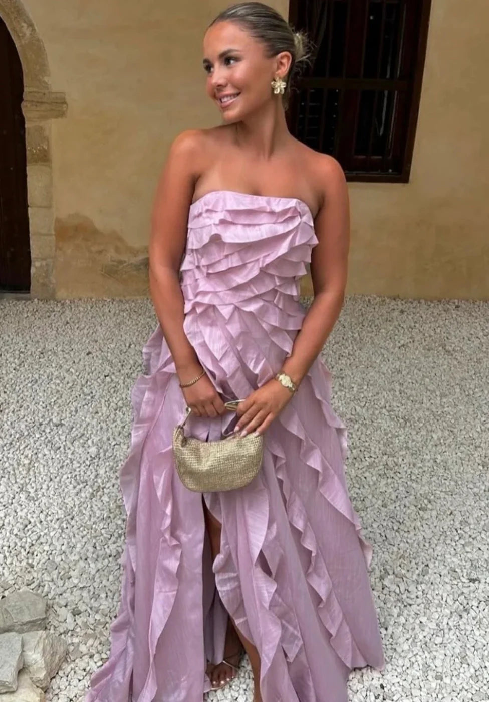 AJE Allarie Gown Pink Size 10 (FOR HIRE) by Aje available for hire in Australia
