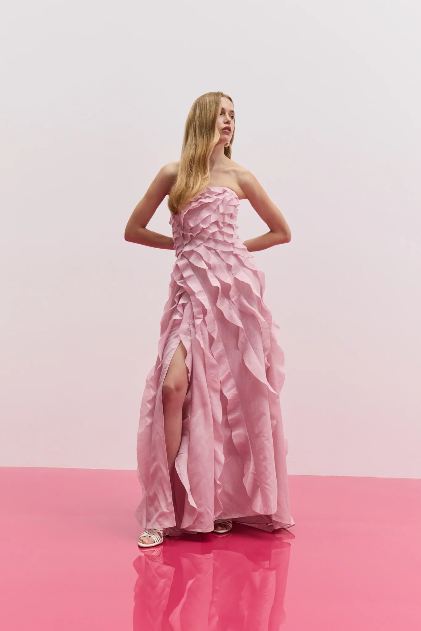 AJE Allarie Gown Pink Size 10 (FOR HIRE) by Aje available for hire in Australia