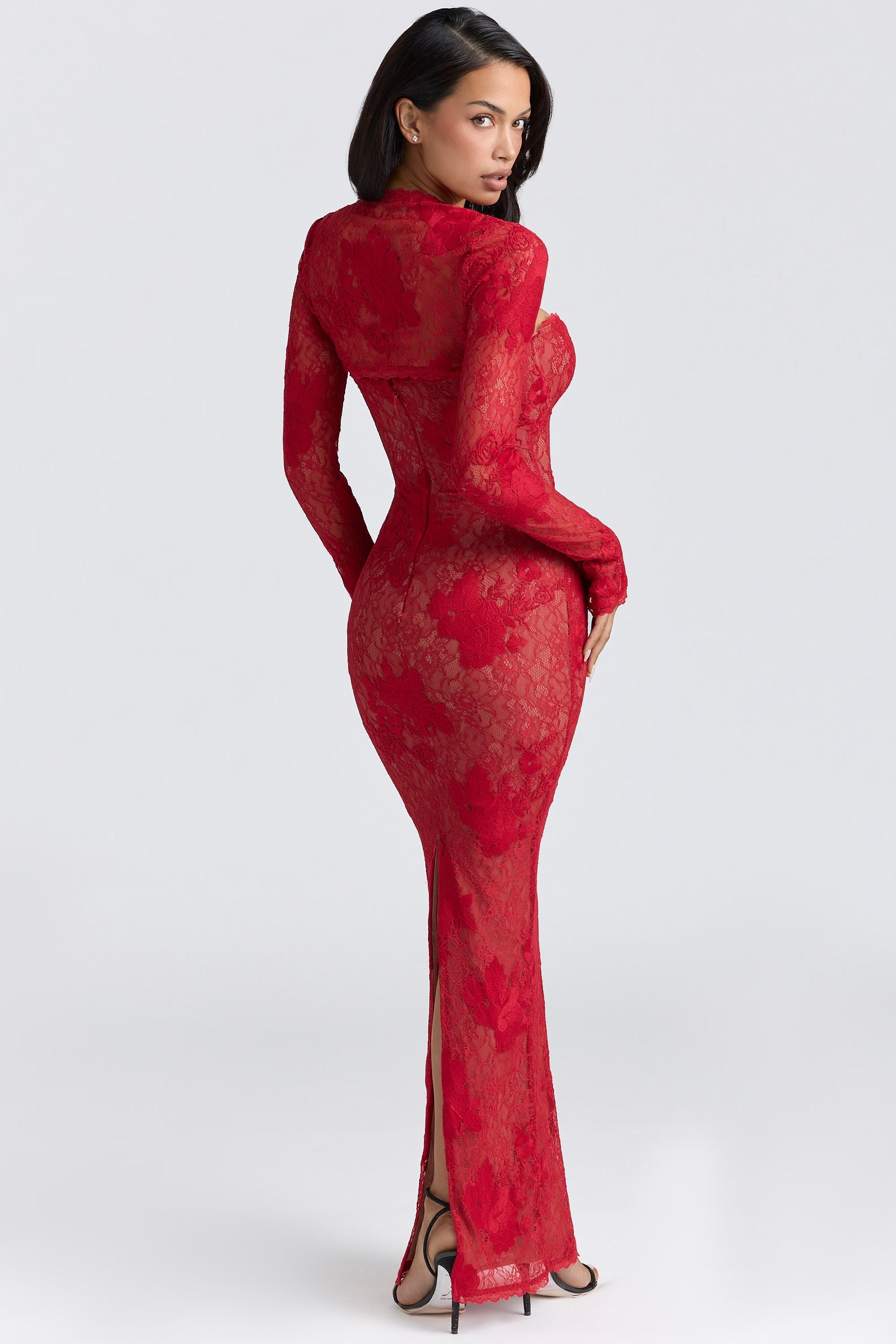 Lucienne Lace Embroidered Maxi Dress  by House of CB available for hire in Gold Coast, Queensland