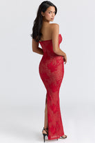 Lucienne Lace Embroidered Maxi Dress  by House of CB available for hire in Gold Coast, Queensland
