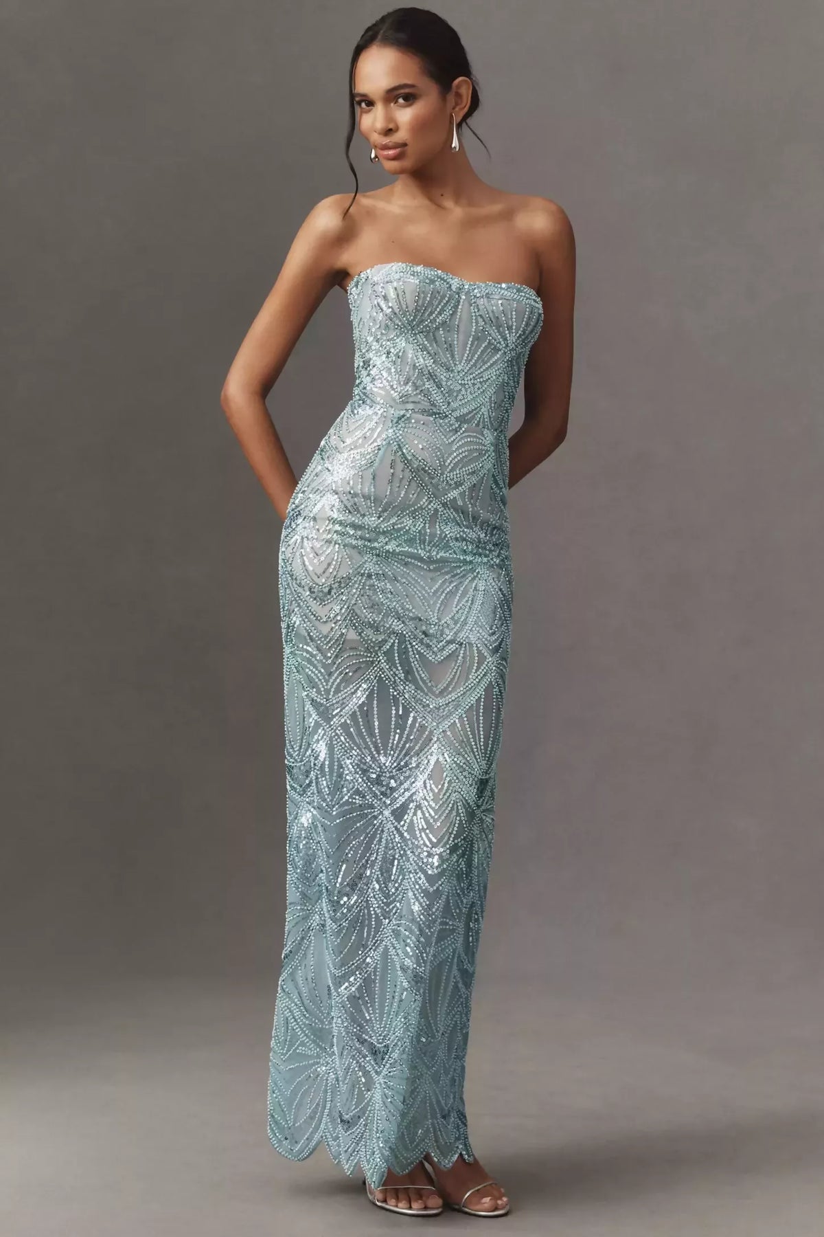 Bronx and Banco Giselle Powder Maxi Dress  by Bronx and Banco available for hire in Australia