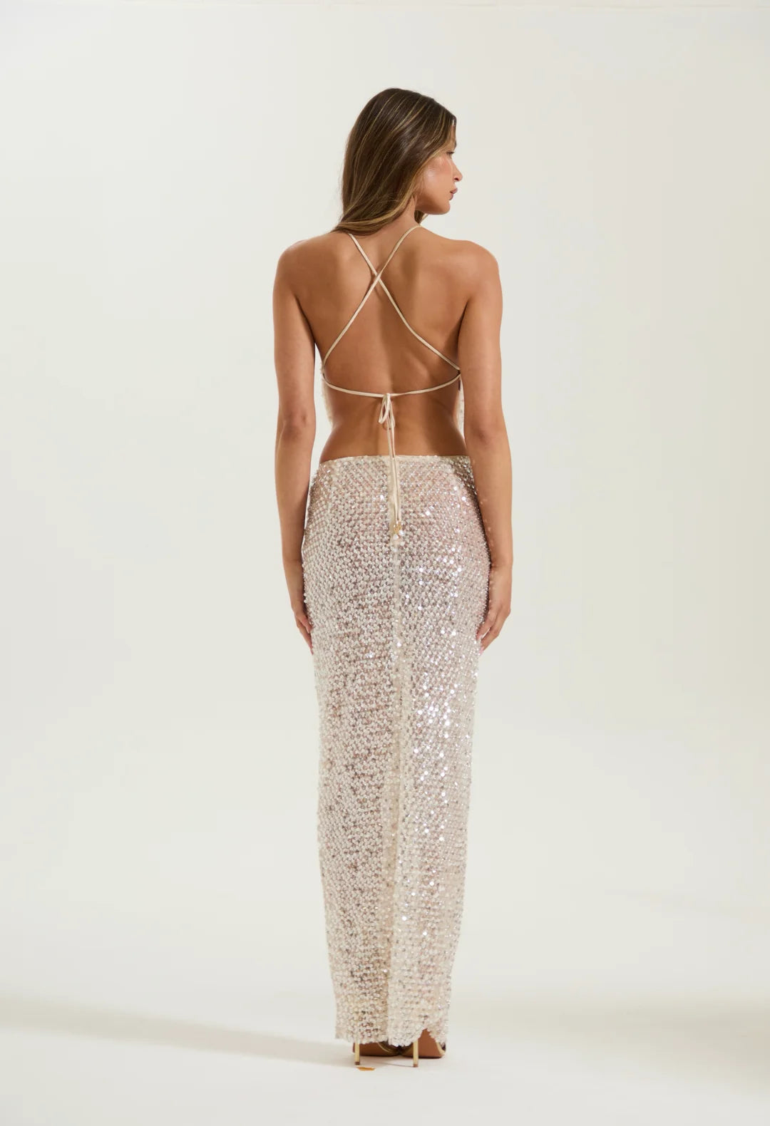 Crystal sequin set by Sydney Lane available for hire in Gold Coast, Queensland