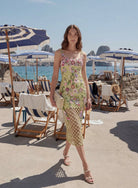 La Fuori Gilded Flora Midi Dress — full-length front view