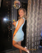Natalia Mini Dress in Blue