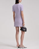 Self Portrait Sequined Knit Mini Dress W/Crystals