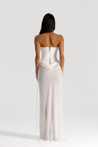 Verity Bustier Embellished + Allira Maxi Skirt In White