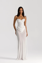 Verity Bustier In White Embellished