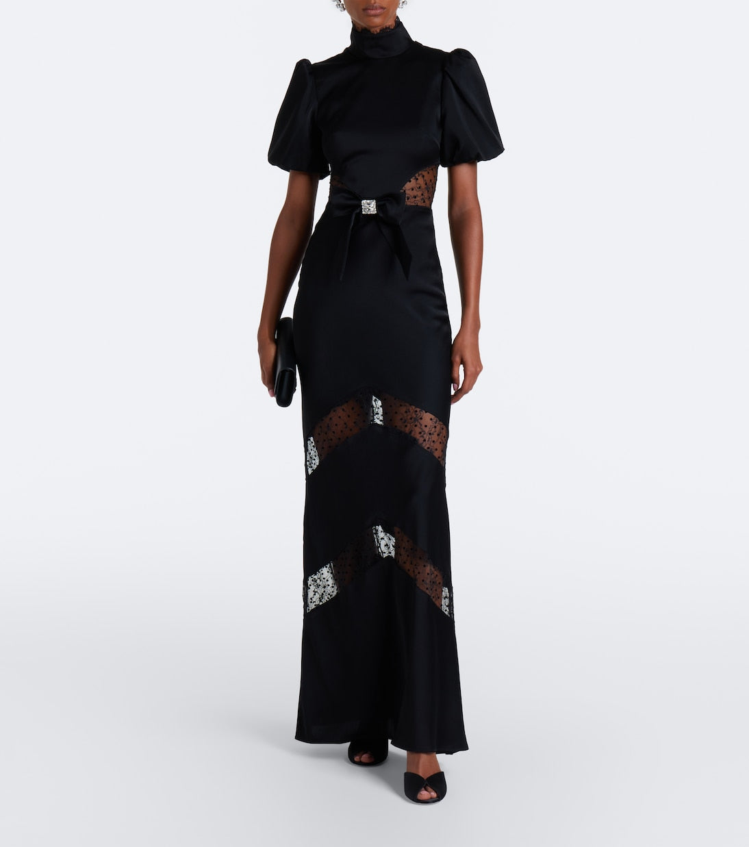 Rebecca Vallance Bow-detail embellished maxi dress
