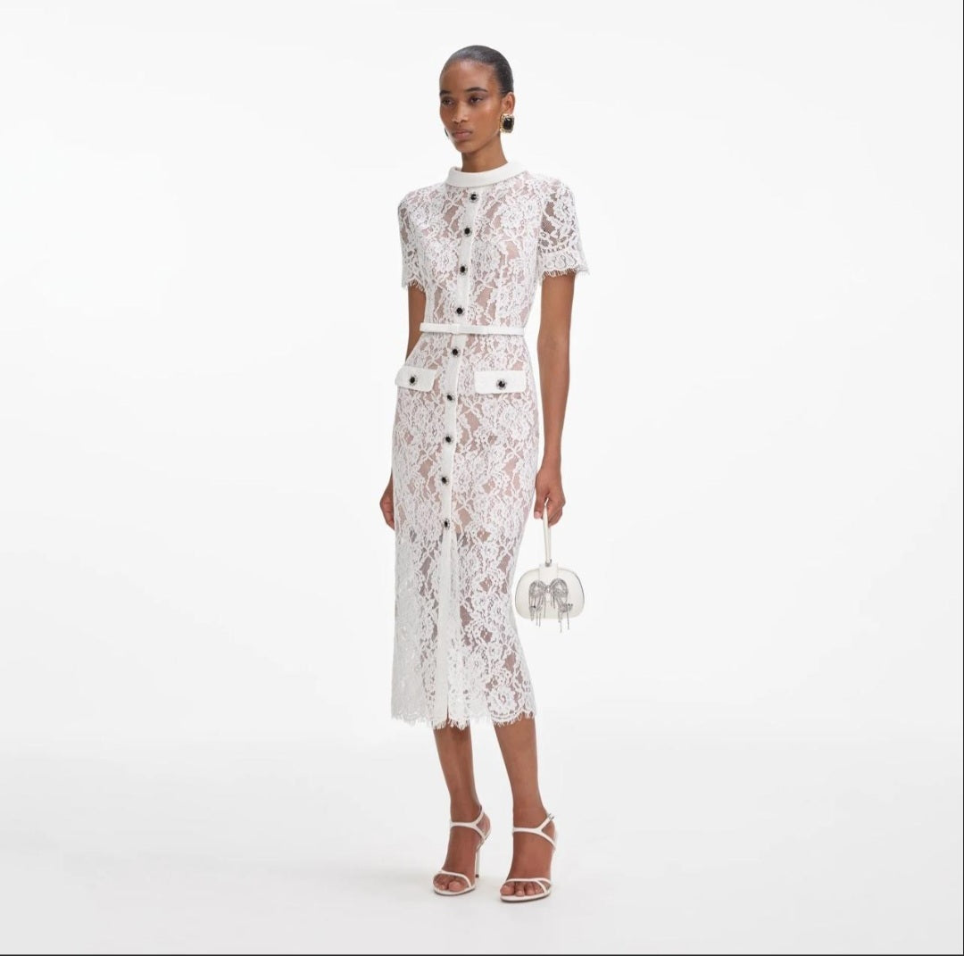 SELF-PORTRAIT Lace Midi Dress