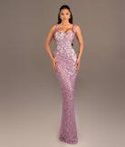 Walone Tesa - Fitted Evening Gown with 3D Floral Embellishment