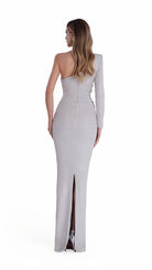 Ablina Dyla Crystal-Embellished One-Sleeve Gown
