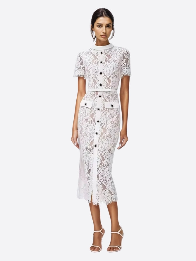 SELF-PORTRAIT Lace Midi Dress